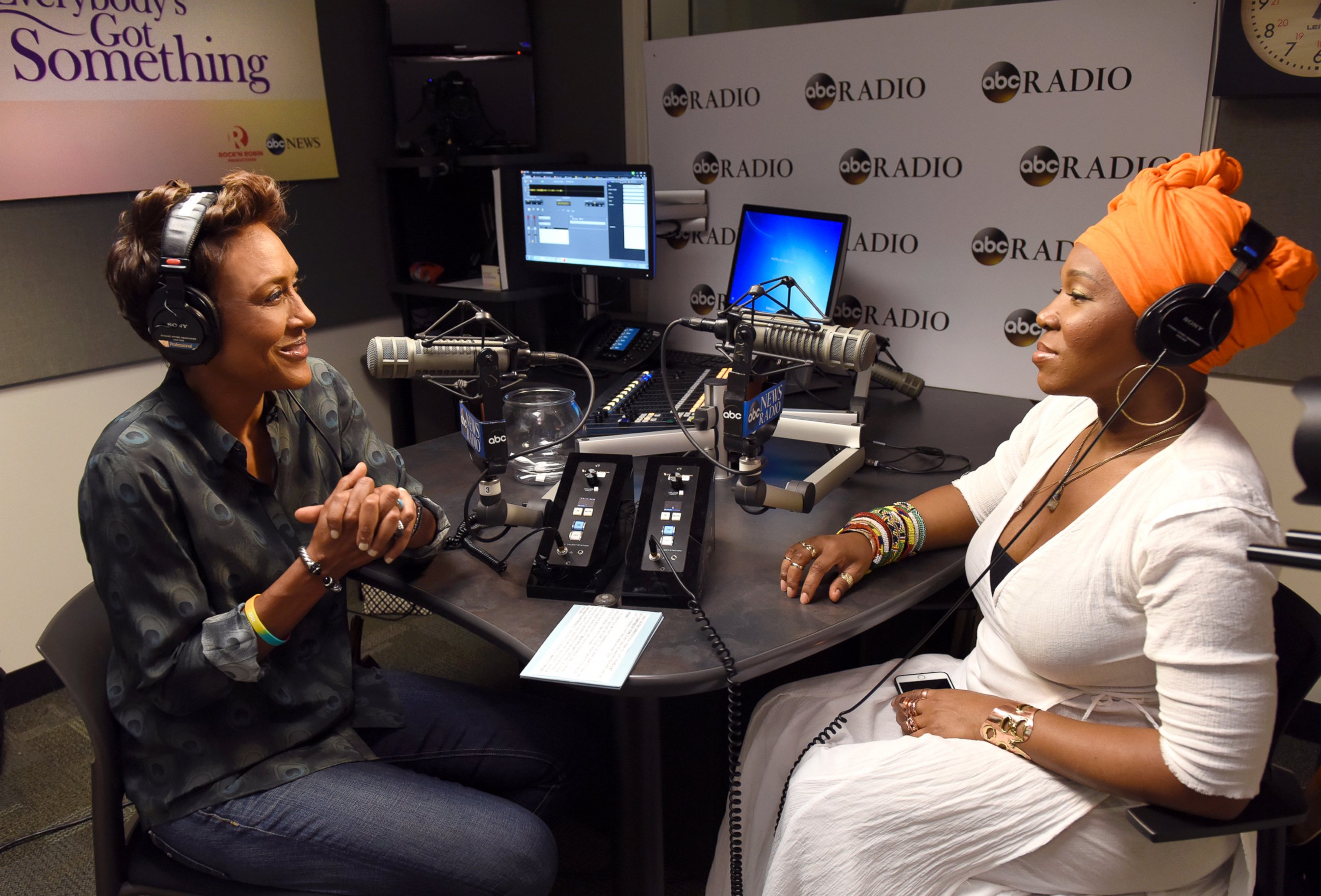 PHOTO: Robin Roberts interviews multiple Grammy Award-winner India Arie for "Everybody's Got Something" podcast for ABC Radio.