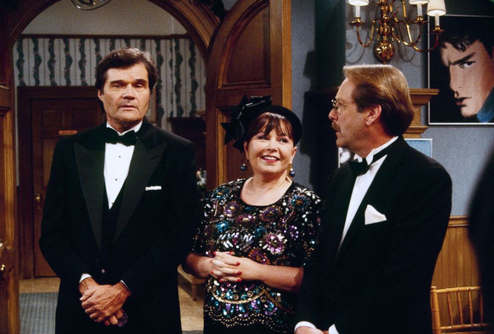 PHOTO: Fred Willard, Roseanne Barr and Martin Mull appear in "December Bride" episode of "Roseanne", which aired on Dec. 12, 1995.