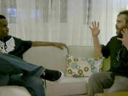 VIDEO: Joaquin Phoenix attempts to sell Sean "Diddy" Combs on his rap career.