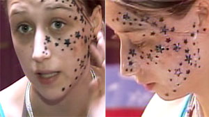 face tattoos stars