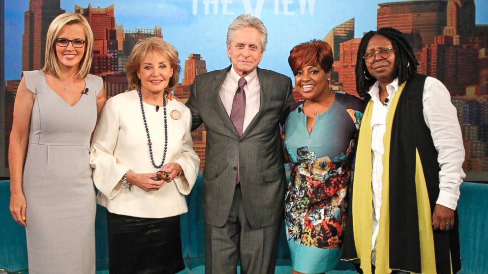 PHOTO: Michael Douglas appears on The View on May 16, 2014 as Barbara Walters says farewell to live daily television with her final co-host appearance on the daytime program she created for ABC.