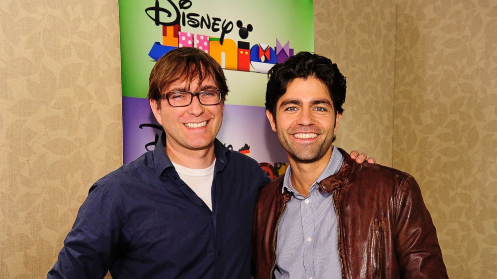 Sacha Paladino, creator and producer, with Adrian Grenier, who voices the role of Captain Joe in Disney Junior's new animated series "Miles from Tomorrowland." 
