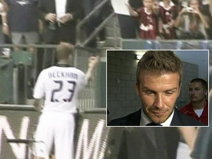 Video: David Beckham confronts fan after being shouted at.