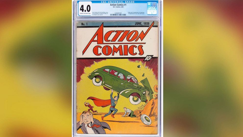 A copy of the first comic book to feature Superman is going up for sale, Action Comics #1, 1938.