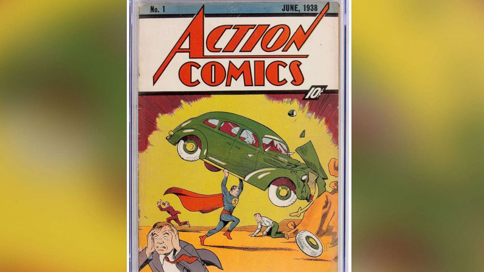 PHOTO: A copy of the first comic book to feature Superman is going up for sale, Action Comics #1, 1938.