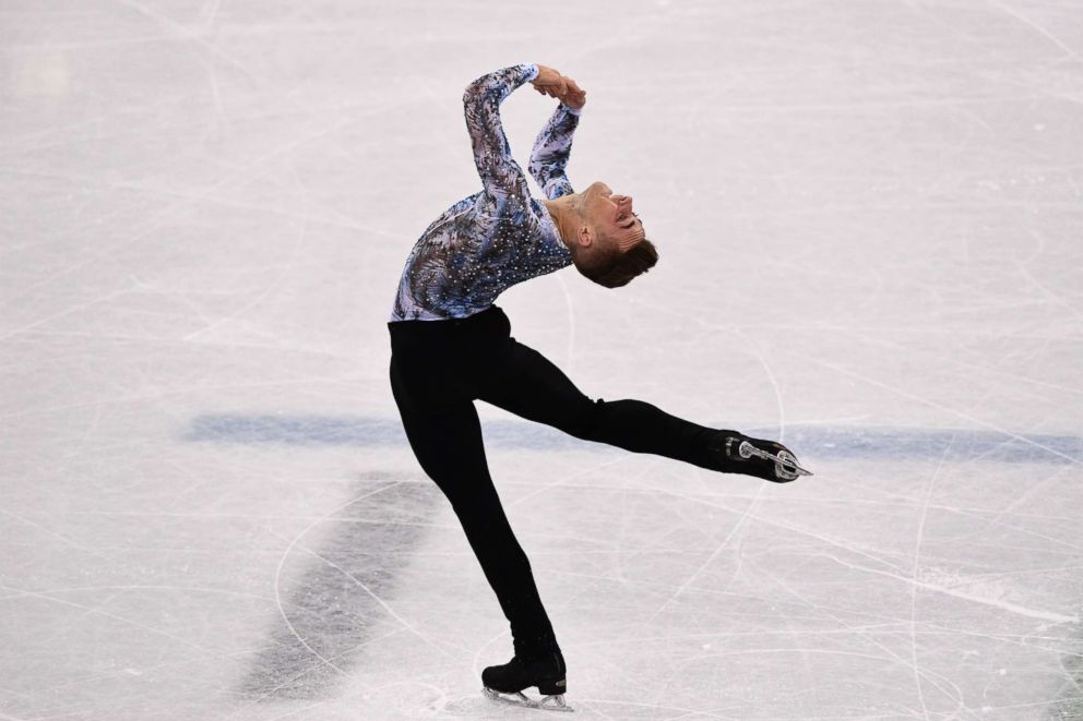 PHOTO:Adam Rippon competes in the figure skating team event men's single at the 2018 Winter Olympic Games, Feb. 12, 2018. 