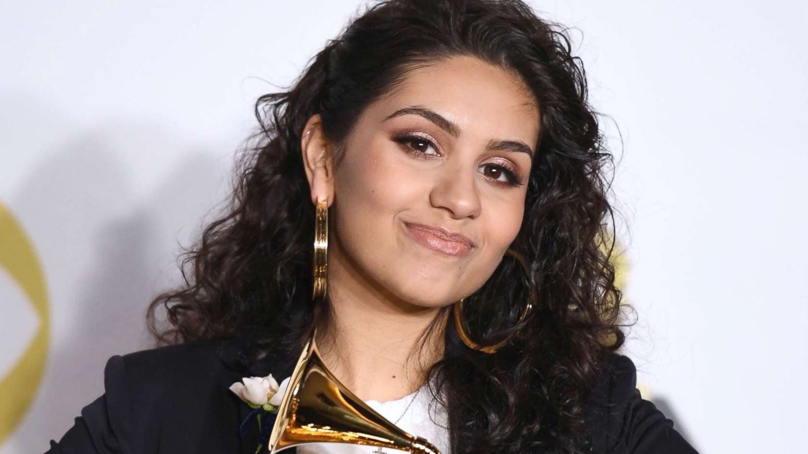 PHOTO: Canadian singer and songwriter Alessia Cara, winner of the Best New Artist award, poses in the press room during the 60th Annual Grammy Awards, Jan. 28, 2018, in New York City.