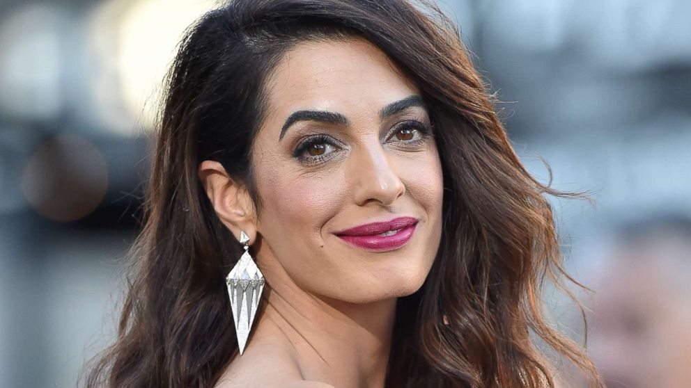 Amal Clooney arrives at a film premiere on Oct. 22, 2017 in Westwood, Calif.