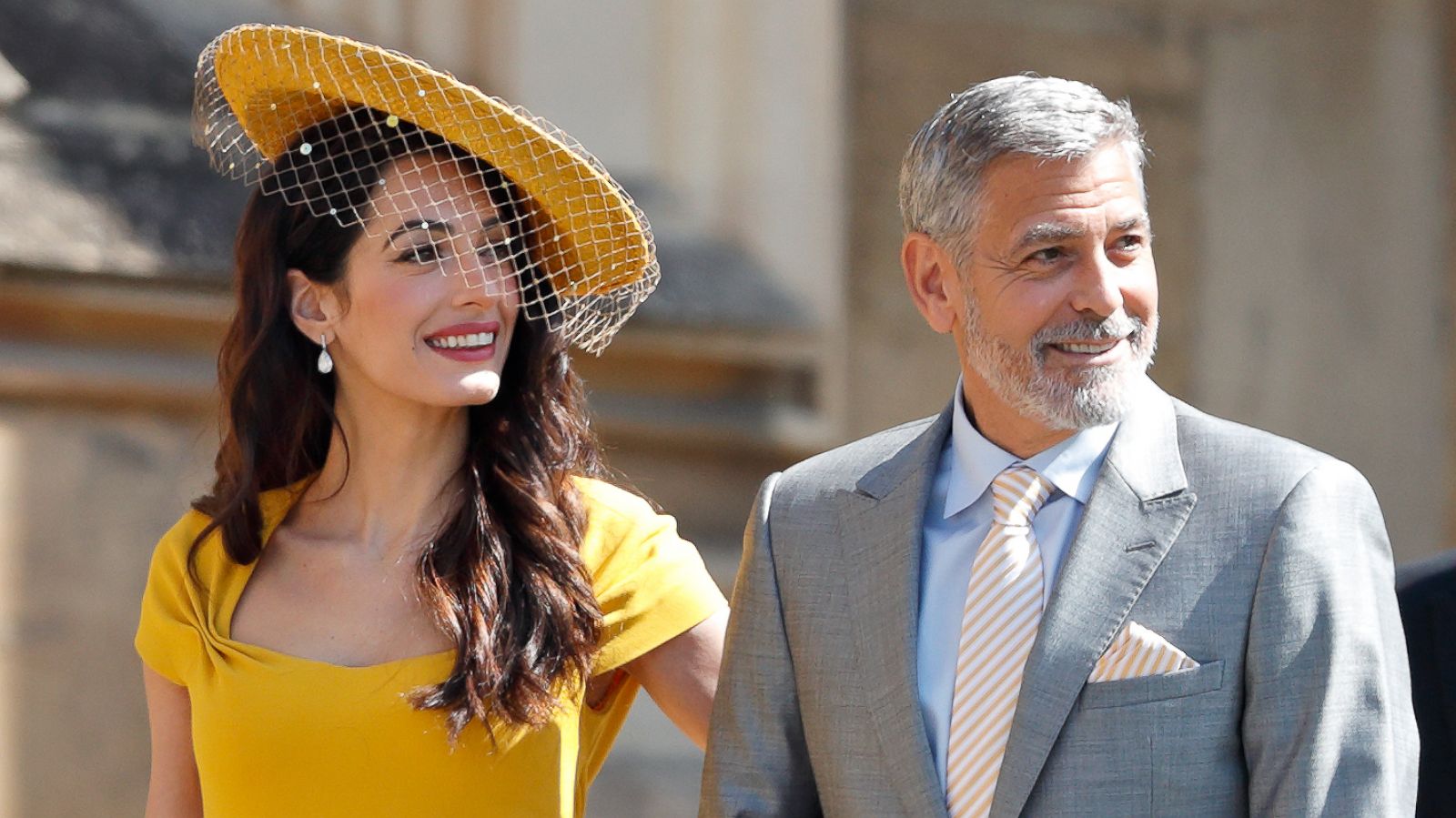 PHOTO: Amal Clooney and George Clooney attend the wedding of Prince Harry to Meghan Markle at St George's Chapel, Windsor Castle, May 19, 2018, in Windsor, England.