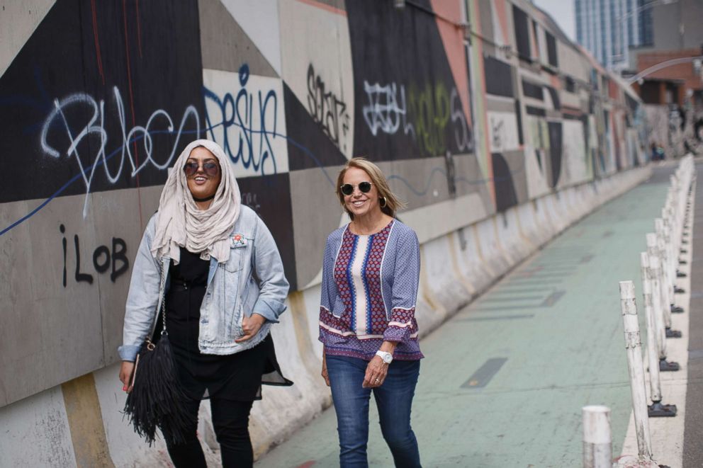 PHOTO: Amani Al-Khatahtbeh, MuslimGirl founder and editor, with Katie Couric on 'America Inside Out with Katie Couric.'
