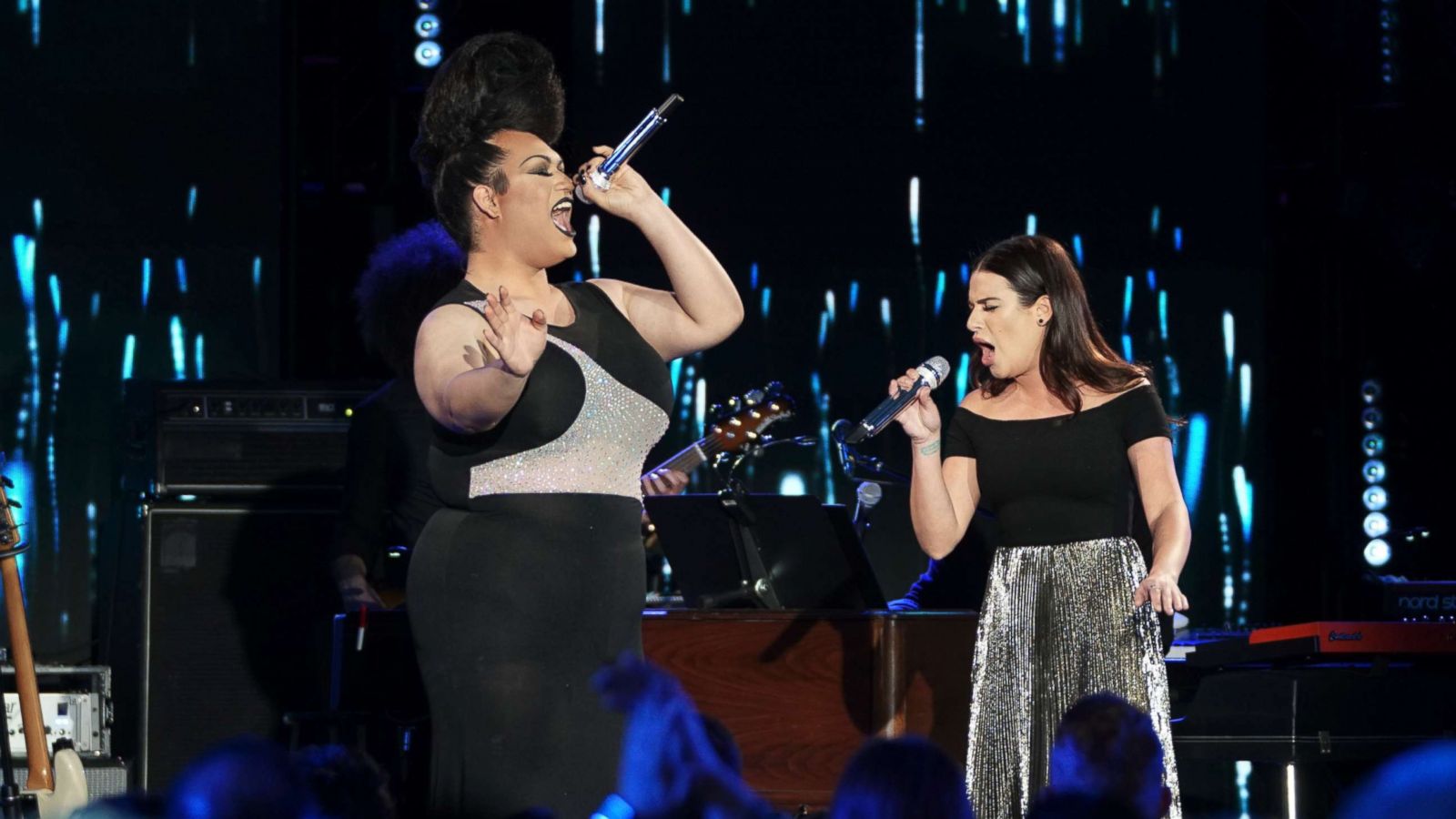 PHOTO: Ada Vox and Lea Michele on an episode of "American Idol," which aired April 16, 2018.