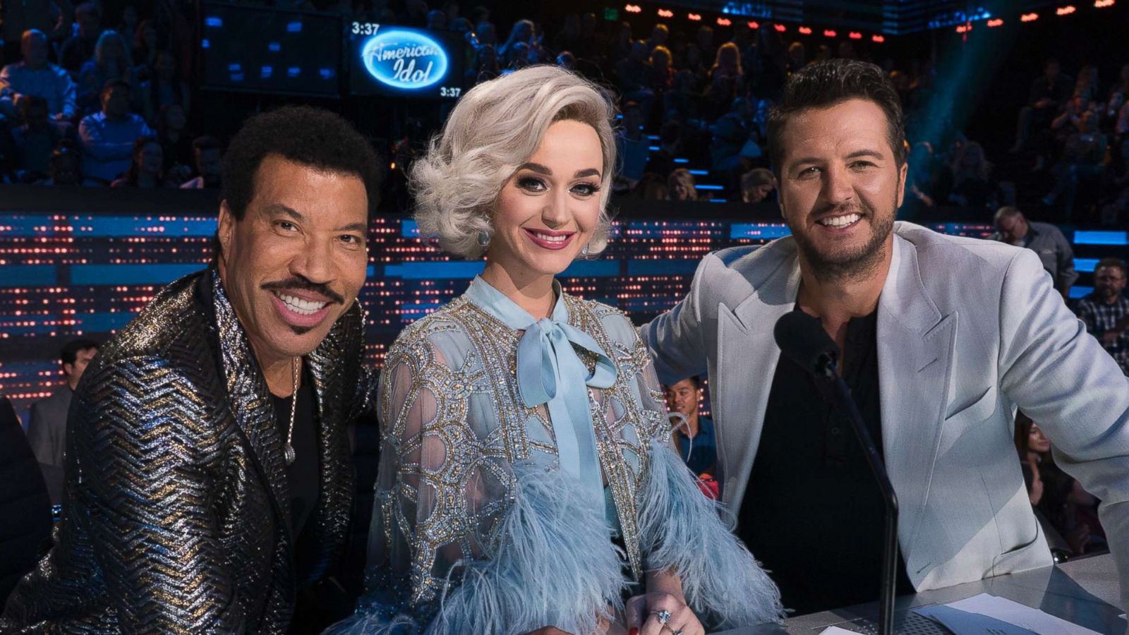 PHOTO: The "American Idol" judges Lionel Richie, Katy Perry, Luke Bryan on part one of the two-night season finale, which aired May 20, 2018.