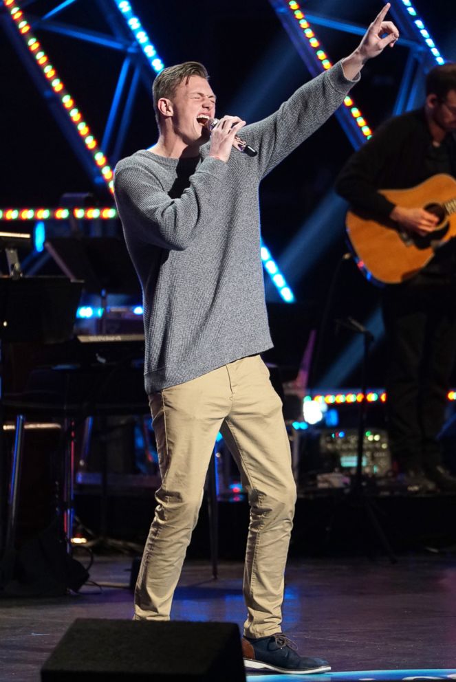 PHOTO: "American Idol" contestant, Johnny Brenns, preforms as the search for America's next superstar continues on its new home on America's network, The ABC Television Network, April 1, 2018, in Los Angeles.
