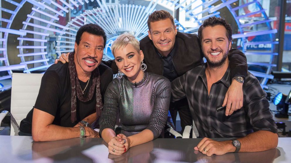 PHOTO: ABC's "American Idol" judges Lionel Richie, Katy Perry and Luke Bryan with host Ryan Seacrest. 