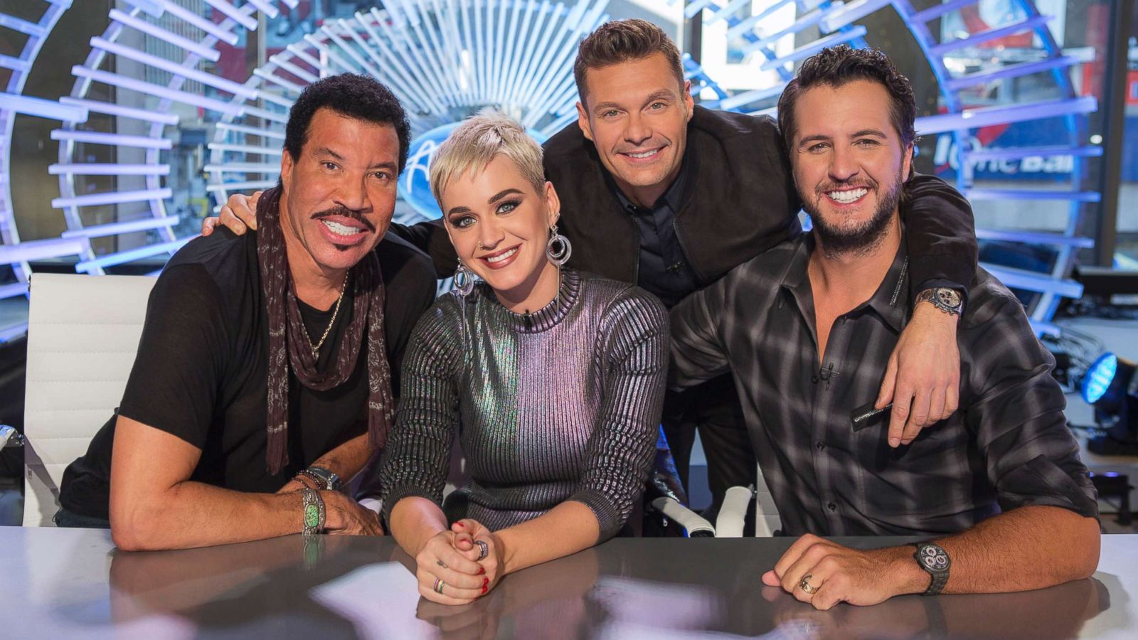 PHOTO: ABC's "American Idol" judges Lionel Richie, Katy Perry and Luke Bryan with host Ryan Seacrest.