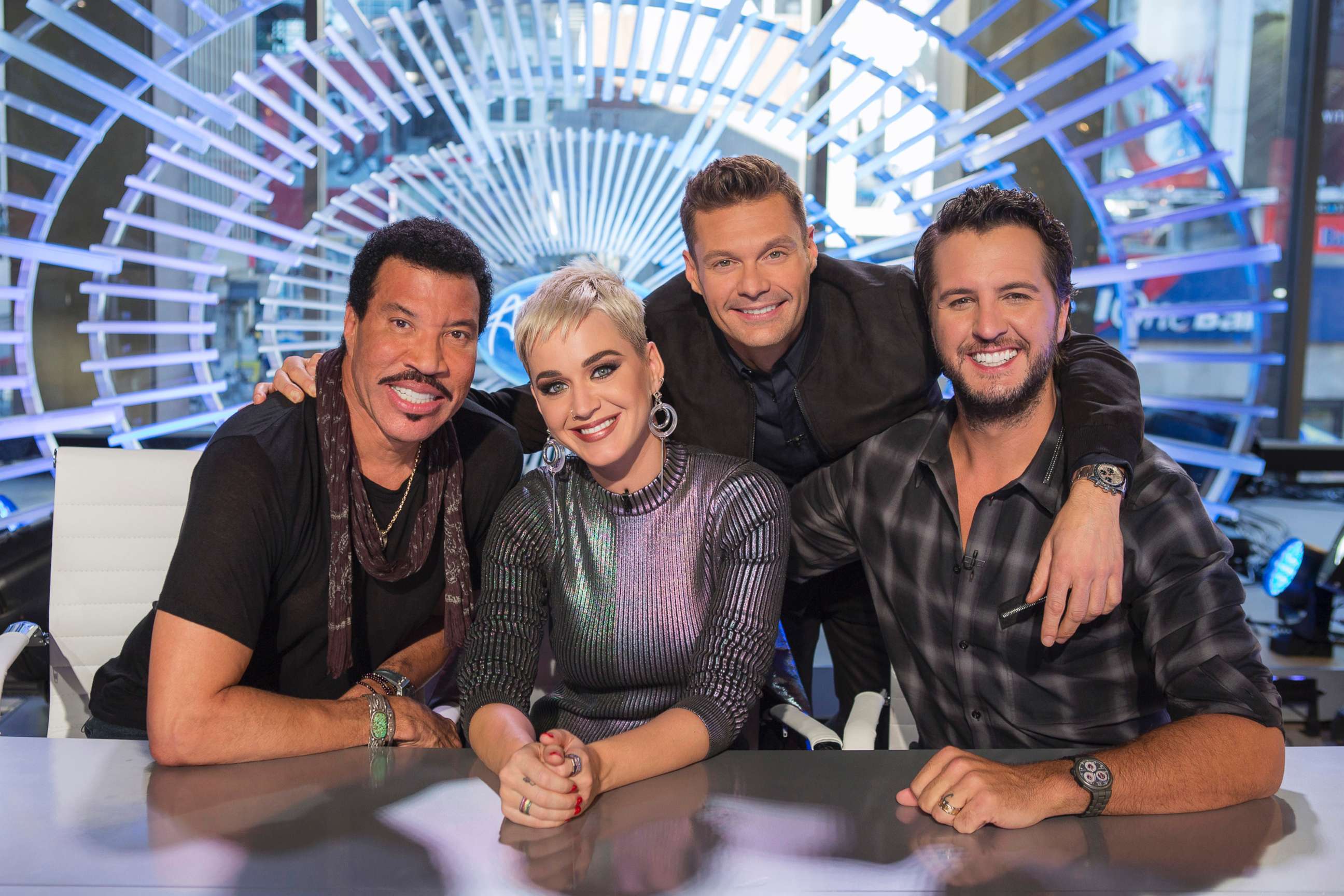 PHOTO: ABC's "American Idol" judges Lionel Richie, Katy Perry and Luke Bryan with host Ryan Seacrest..