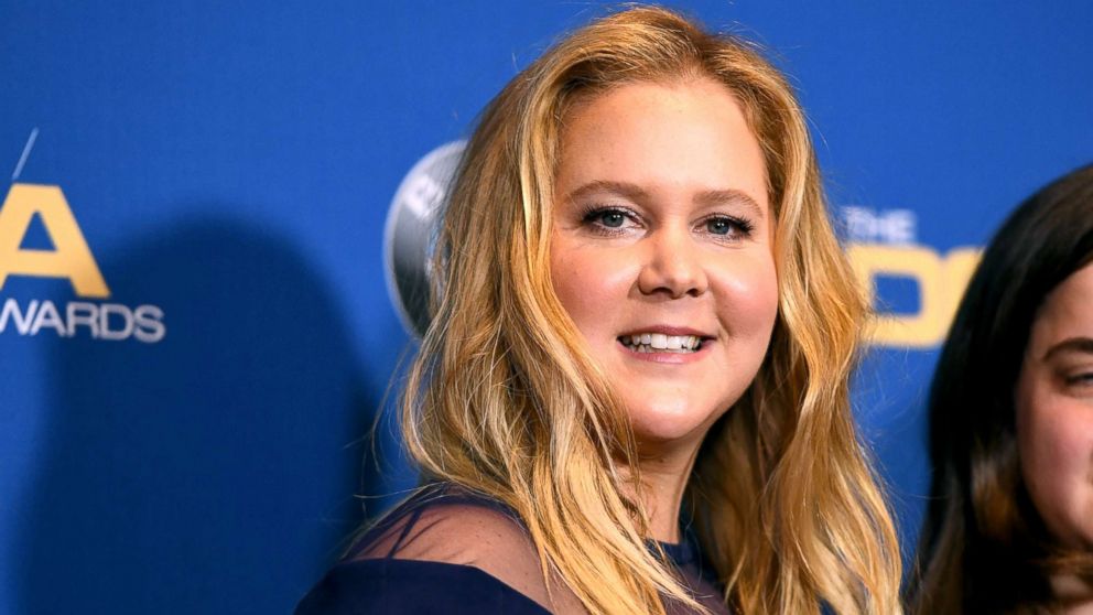 Amy Schumer poses in the press room at the 2018 DGA Awards at the Beverly Hilton, Feb. 3, 2018, in Beverly Hills, Calif.