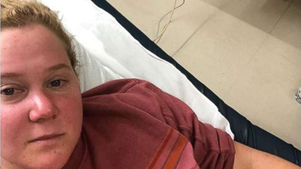 PHOTO: Amy Schumer posted this photo to her Instagram account @amyschumer of her in the hospital with a kidney infection, April 27, 2018.