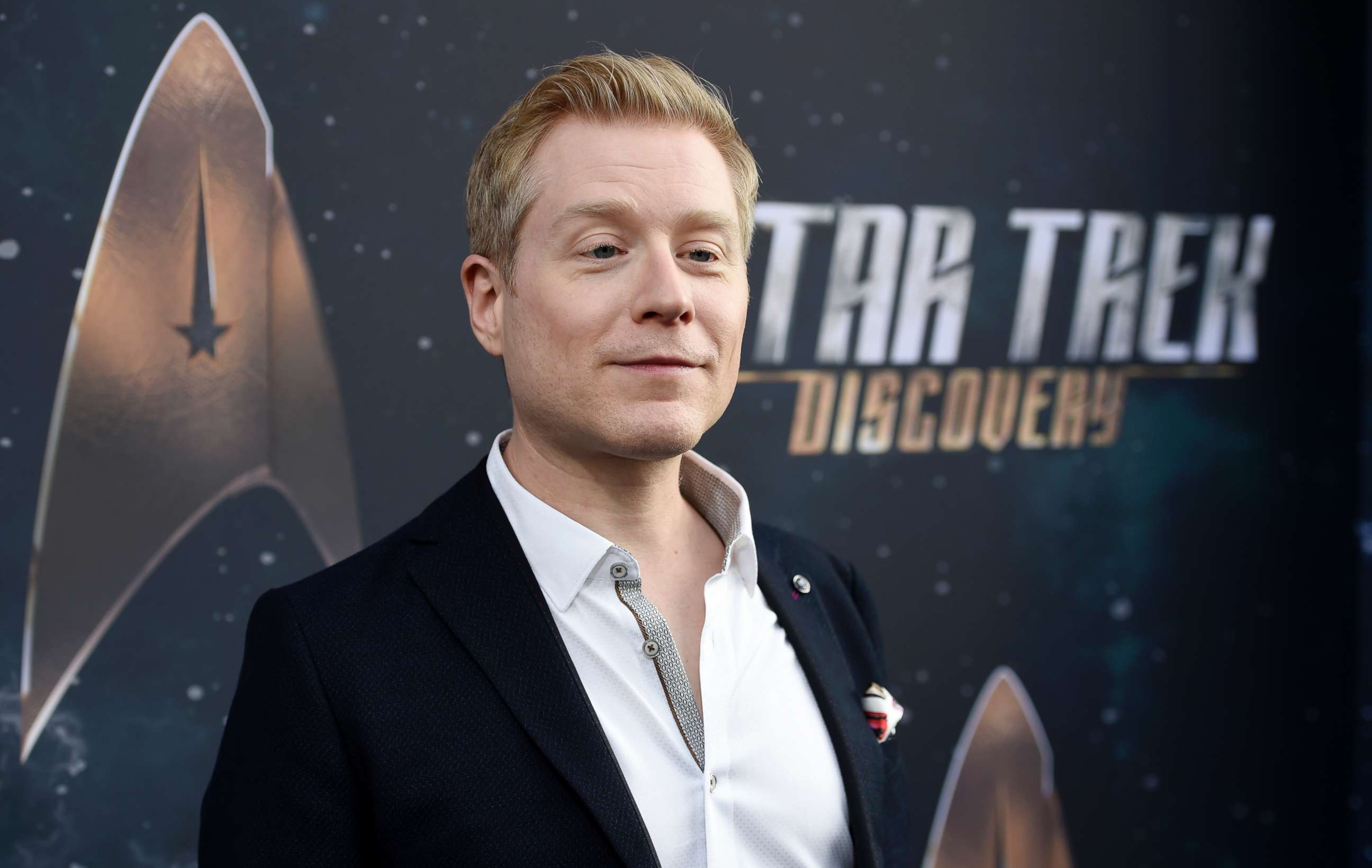 PHOTO: Anthony Rapp, cast member in "Star Trek: Discovery," poses at the premiere of the new television series in Los Angeles, Sept. 19, 2017.