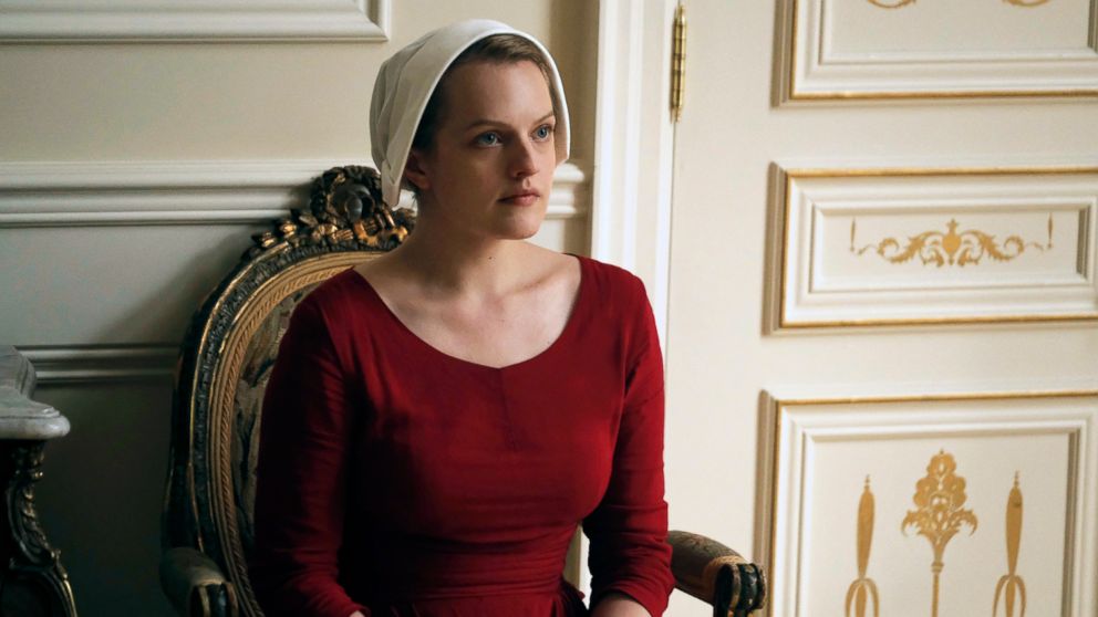 PHOTO: This image released by Hulu shows Elisabeth Moss as Offred in a scene from, "The Handmaid's Tale," premiering Wednesday on Hulu with three episodes. The remaining seven hours will be released each Wednesday thereafter.