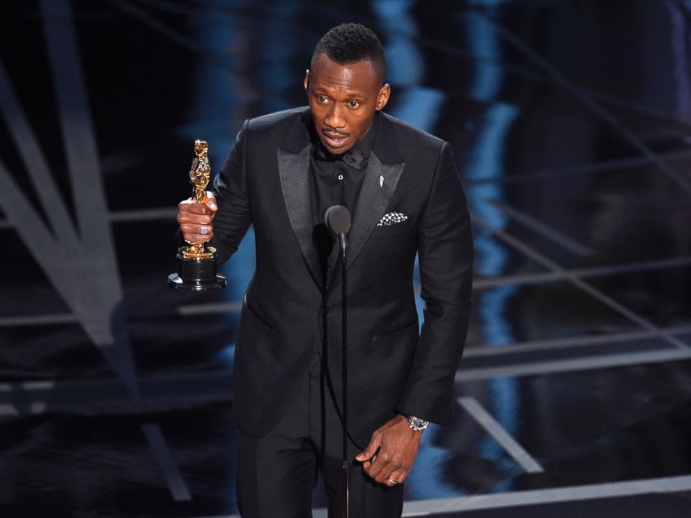 PHOTO: Mahershala Ali accepts the award for best actor in a supporting role for Moonlight at the Oscars, Feb. 26, 2017, in Hollywood, Calif.