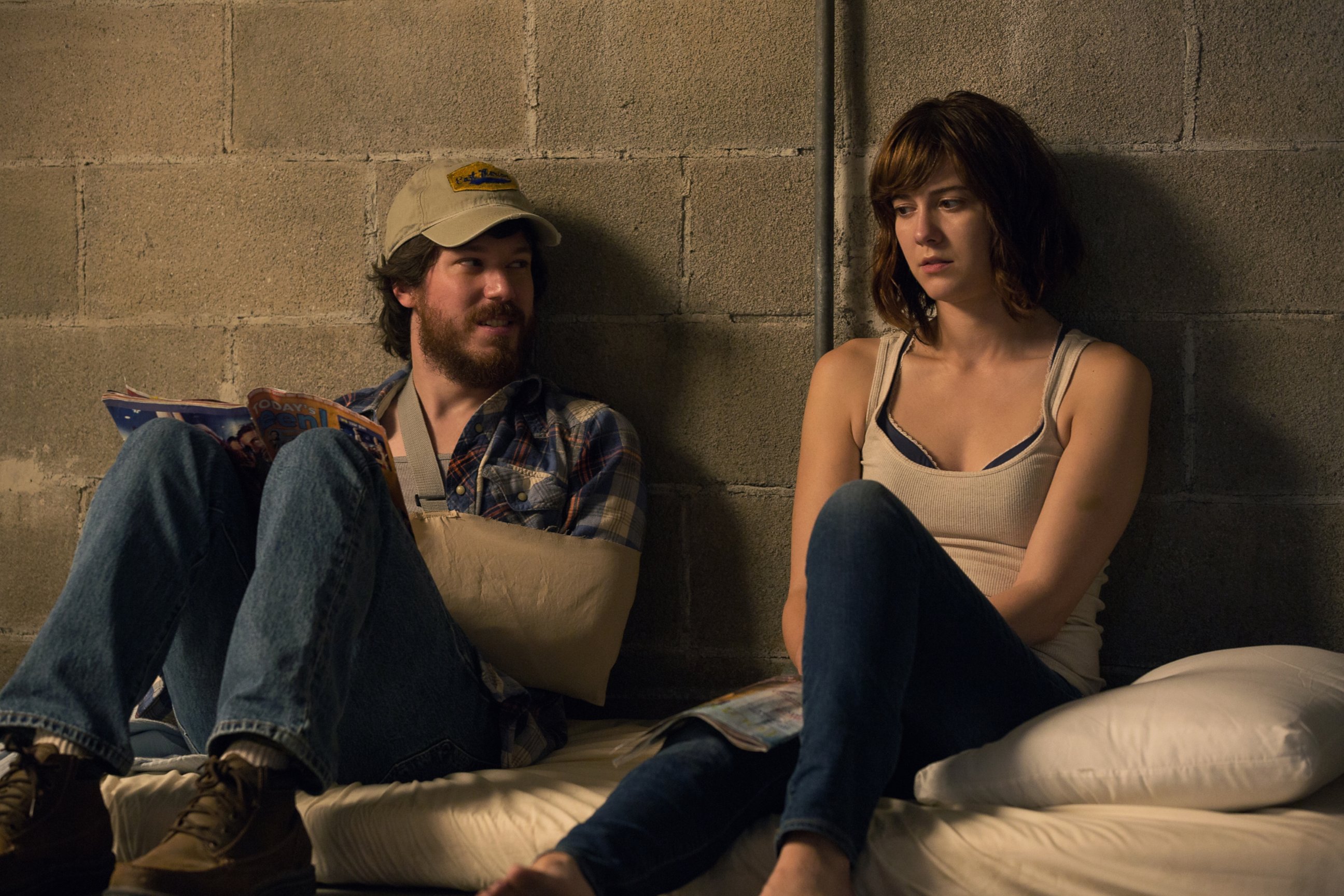 PHOTO: This image released by Paramount Pictures shows John Gallagher Jr., left, and Mary Elizabeth Winstead in a scene from "10 Cloverfield Lane."