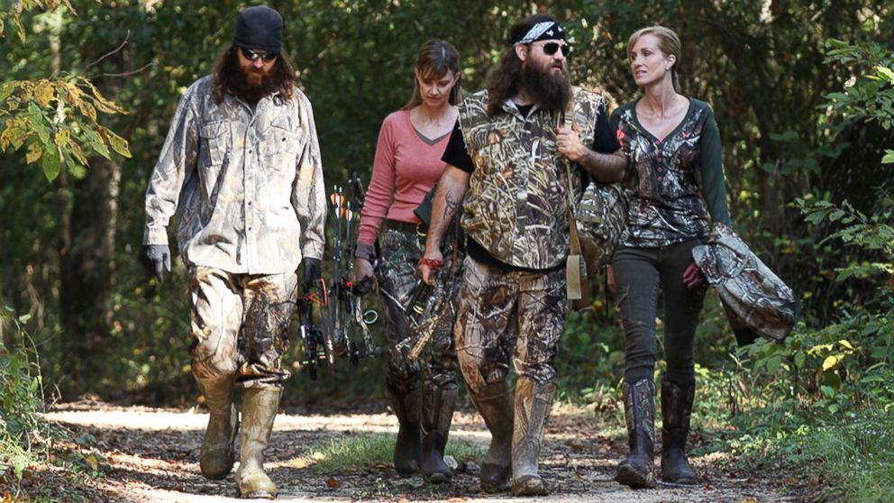 From left, Jase Robertson, Missy Robertson, Willie Robertson and Korie Robertson, in the episode "Let's Go Hunting, Deer," from the show "Duck Dynasty." 