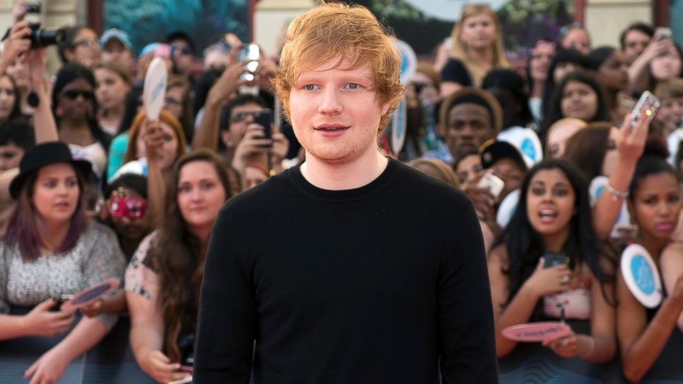Ed Sheeran arrives on the red carpet at the 2014 Much Music Video Awards in Toronto on June 15, 2014.