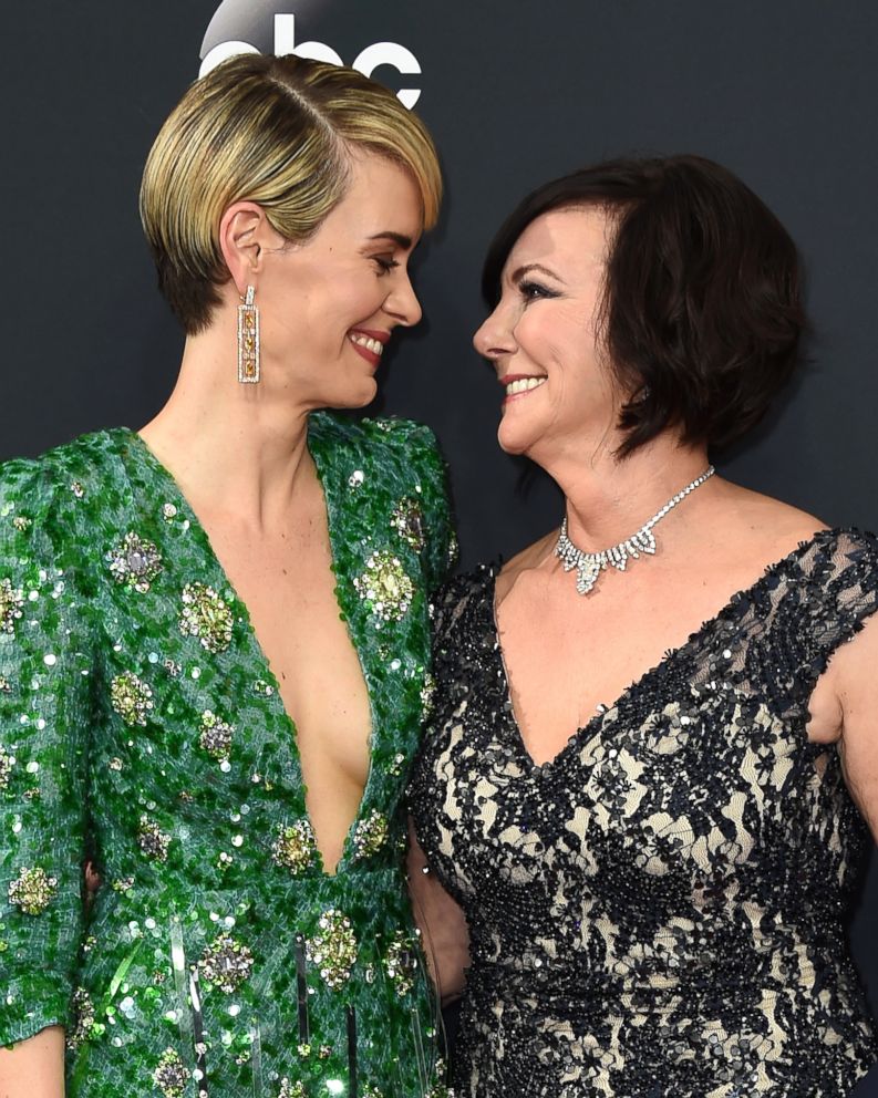PHOTO: Sarah Paulson and Marcia Clark attend the 68th Primetime Emmy Awards at the Microsoft Theater in Los Angeles, Sept. 18, 2016.
