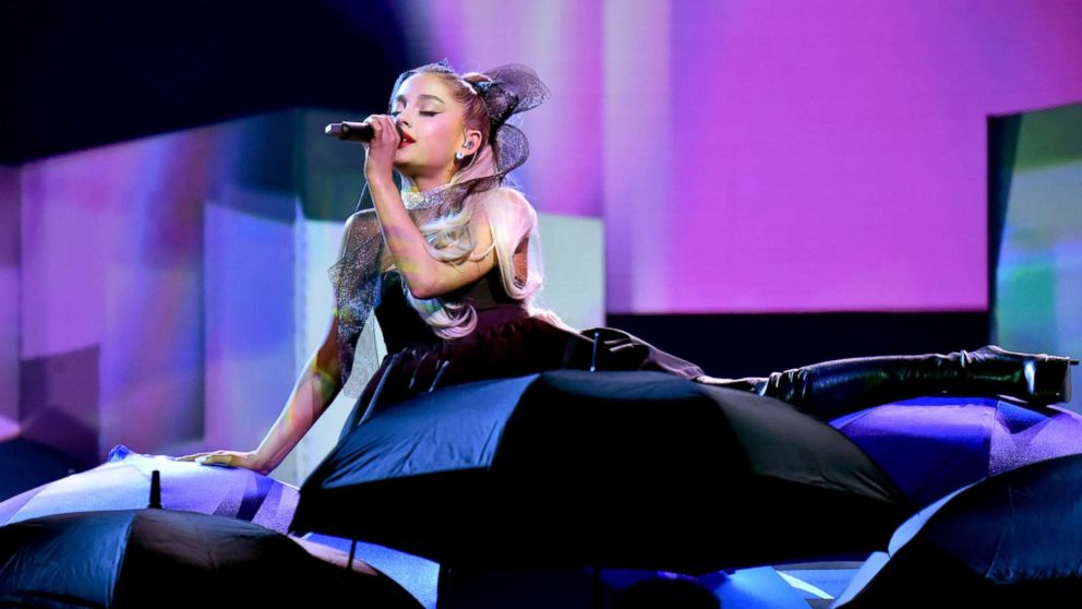 Recording artist Ariana Grande performs during the 2018 Billboard Music Awards at MGM Grand Garden Arena, May 20, 2018, in Las Vegas.