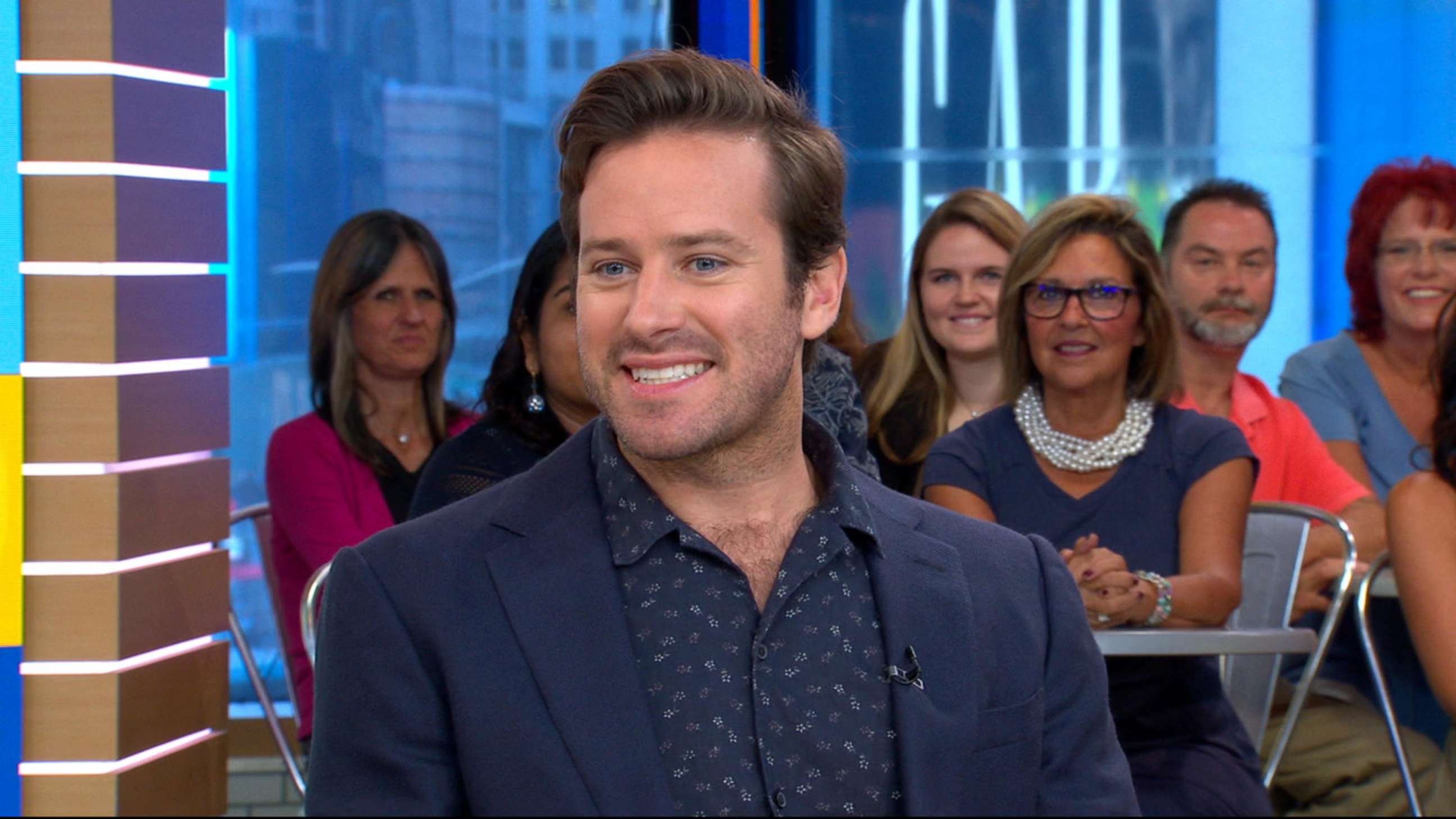 PHOTO: Armie Hammer talks about his latest movie "Sorry to Bother You" on "Good Morning America, July 9, 2018."