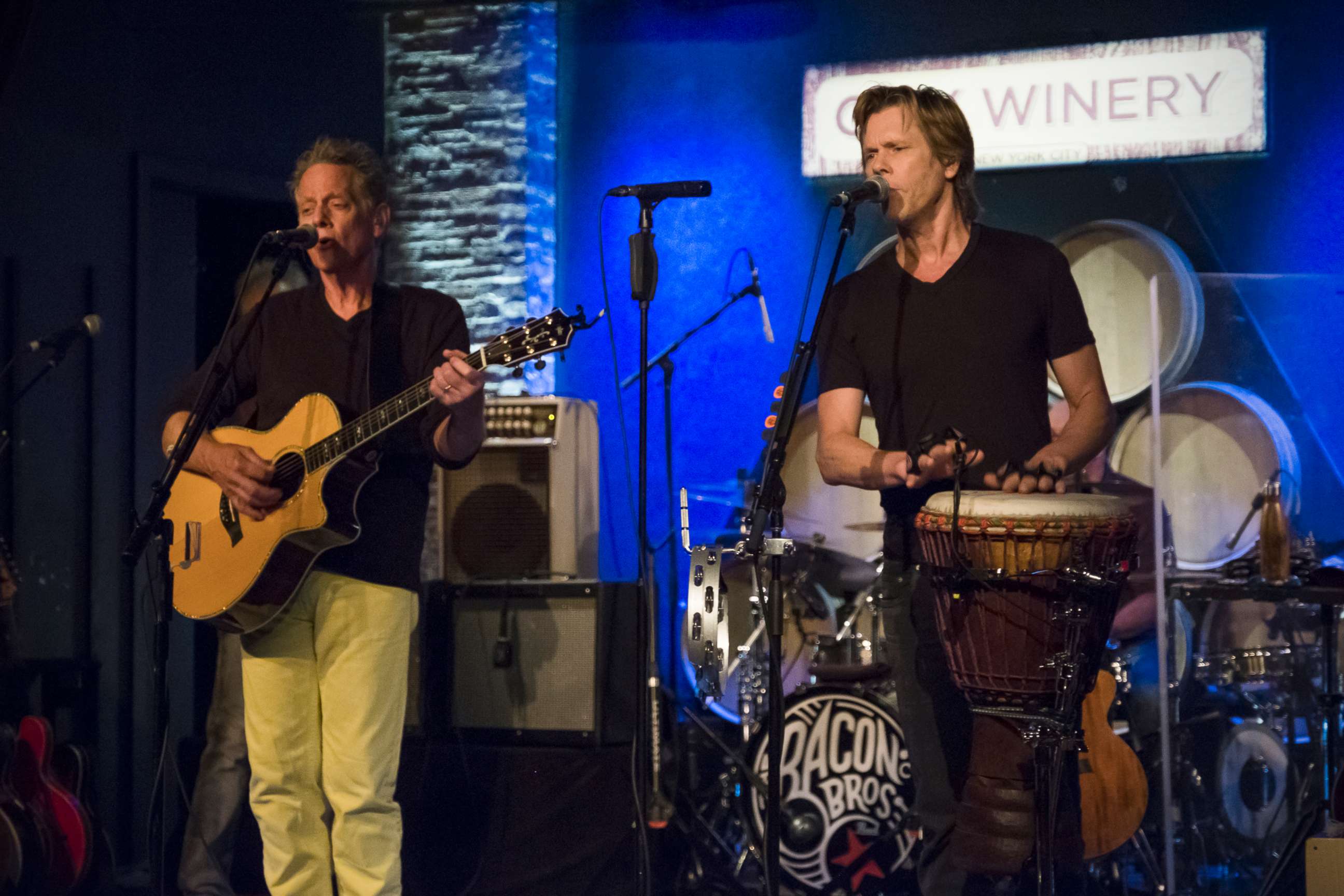PHOTO: Kevin Bacon and Michael Bacon play a sold out show with the Bacon Brothers at City Winery in New York City, on August 22.