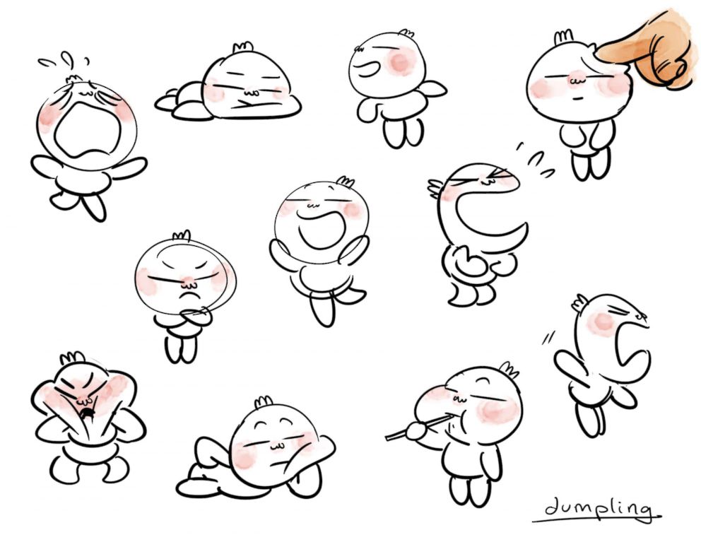 PHOTO: Sketches of the dumpling in Pixar's "Bao."