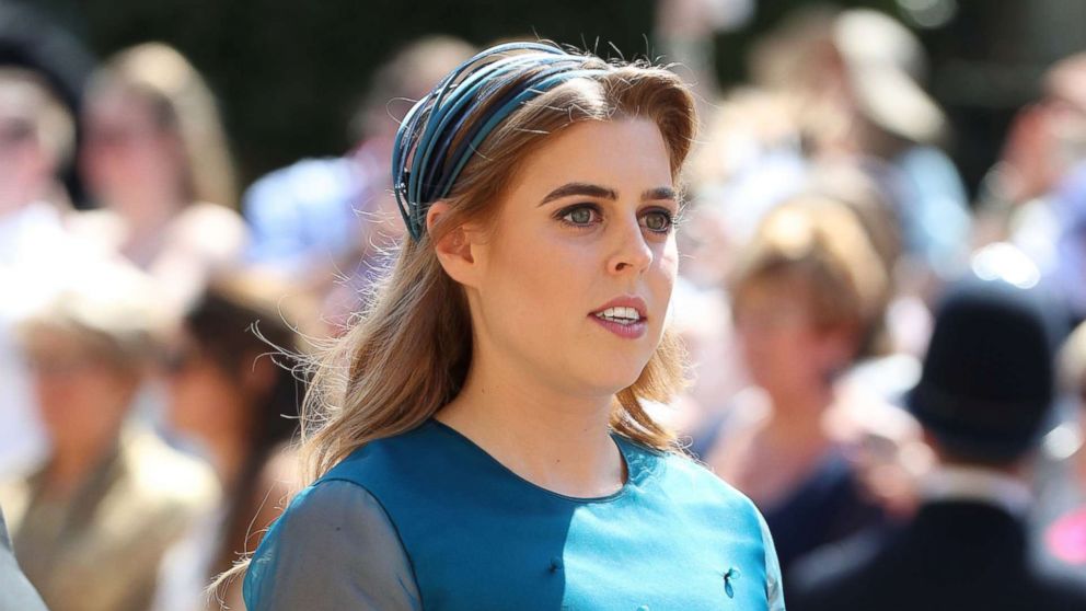 PHOTO: Princess Beatrice arrives at St George's Chapel at Windsor Castle before the wedding of Prince Harry to Meghan Markle, May 19, 2018 in Windsor, England. 