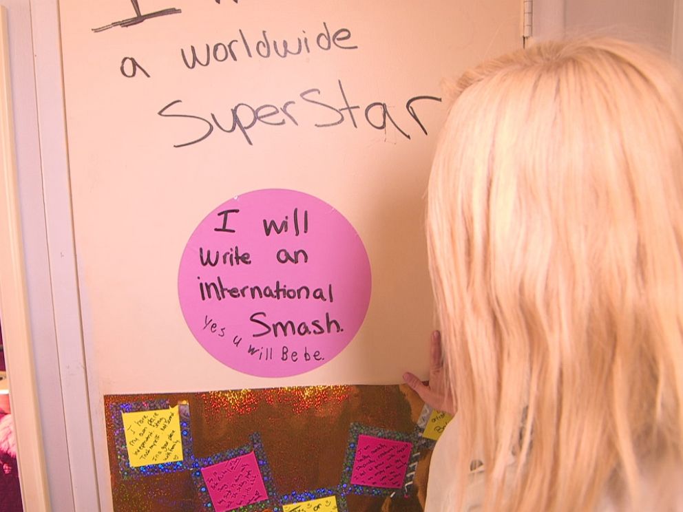 PHOTO: Filled with post-it affirmations, this was where the seeds of her ambition and intentions were planted.