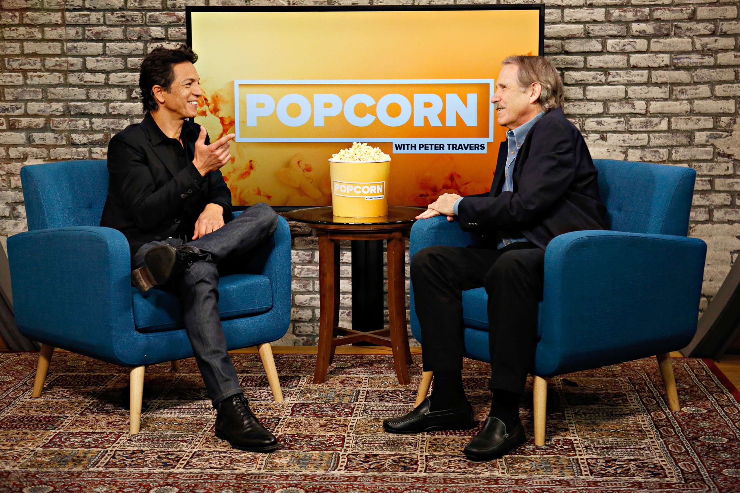 PHOTO: Bnejamin Bratt appears on "Popcorn" with Peter Travers in New York, Nov. 13, 2017.