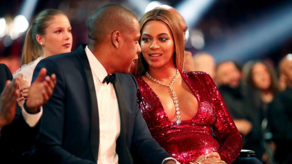 Jay-Z and singer Beyonce during The 59th GRAMMY Awards at STAPLES Center, Feb. 12, 2017, in Los Angeles, Calif.