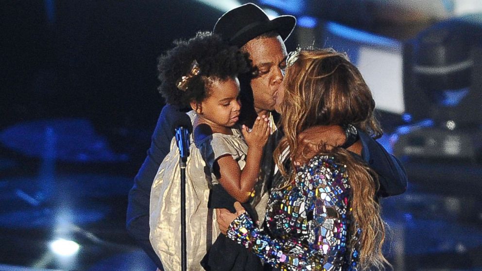PHOTO: Jay Z, Beyonce and Blue Ivy Carter onstage at the 2014 MTV Video Music Awards at The Forum on Aug. 24, 2014 in Inglewood, Calif.