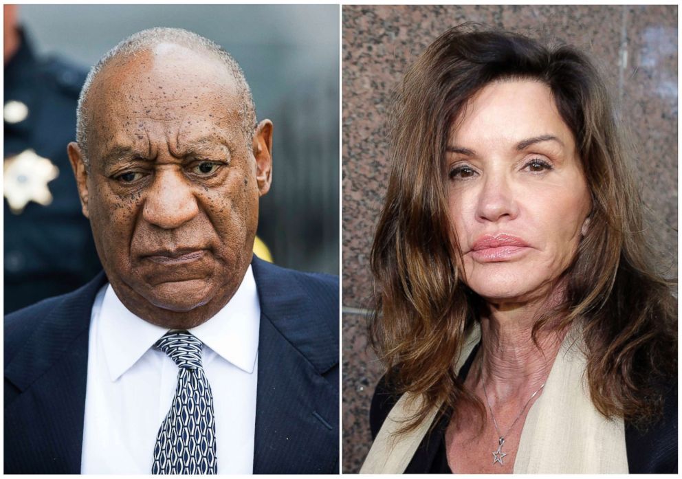 PHOTO: A combination photo shows Bill Cosby leaving Montgomery County Courthouse on Aug. 22, 2017, and model Janice Dickinson leaving Los Angeles Superior Court after a judge ruled her defamation lawsuit against Bill Cosby on March 29, 2016.