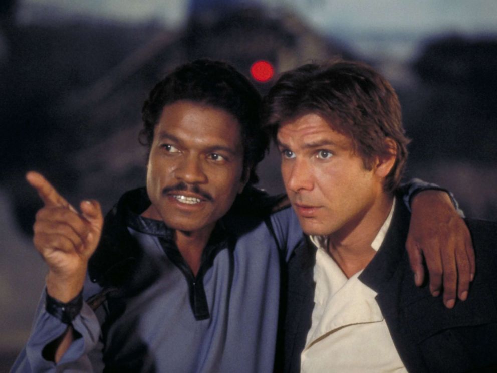 PHOTO: Billy Dee Williams and Harrison Ford appear in Star Wars: Episode V - The Empire Strikes Back, in 1980.