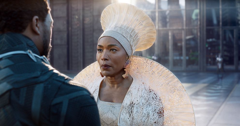 PHOTO: Angela Bassett and Chadwick Boseman star in the 2018 film, "Black Panther."