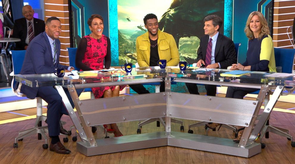 PHOTO: Chadwick Boseman opens up about 'Black Panther' live on 'GMA', Feb. 12, 2018.