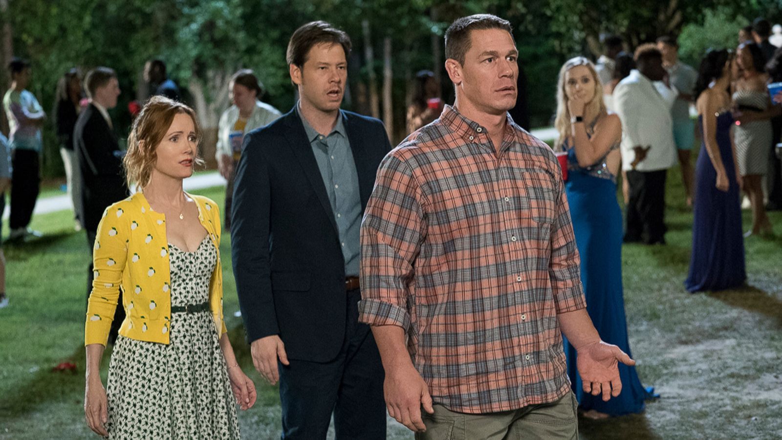 PHOTO: Ike Barinholtz, Leslie Mann & John Cena in a scene from "Blockers."