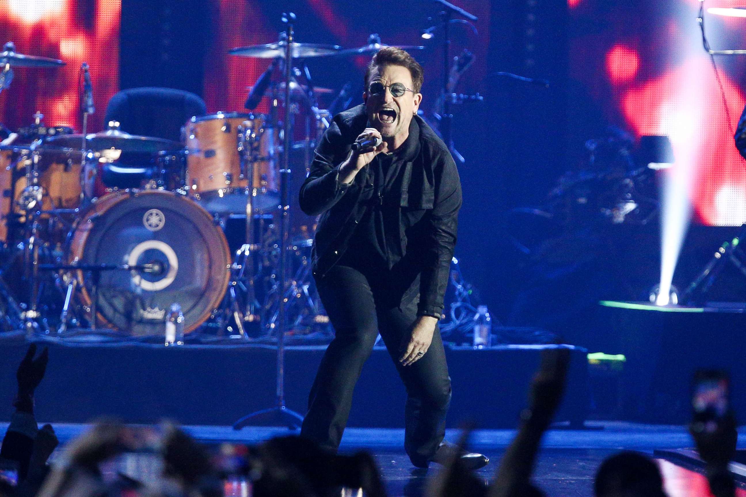 PHOTO: Bono of the music group U2 performs at the 2016 iHeartRadio Music Festival, Sept. 23, 2016, in Las Vegas.