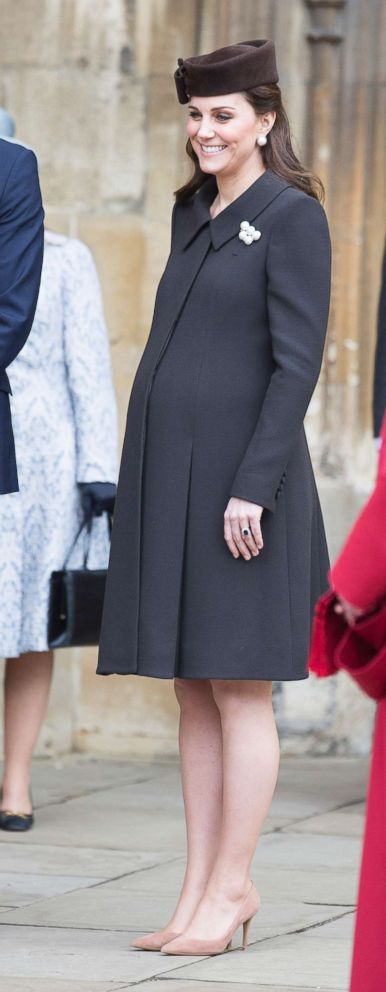 PHOTO: Catherine, Duchess of Cambridge and members of the British Royal Family attend the traditional Easter Sunday service at St George's Chapel in Windsor Castle in Windsor, England, April, 1, 2018.