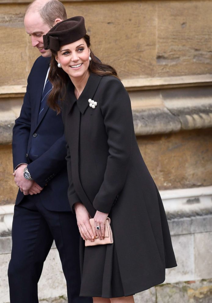 PHOTO: Catherine, Duchess of Cambridge and Prince William depart after attending an Easter Service at St George's Chapel, April 1, 2018 in Windsor, England.