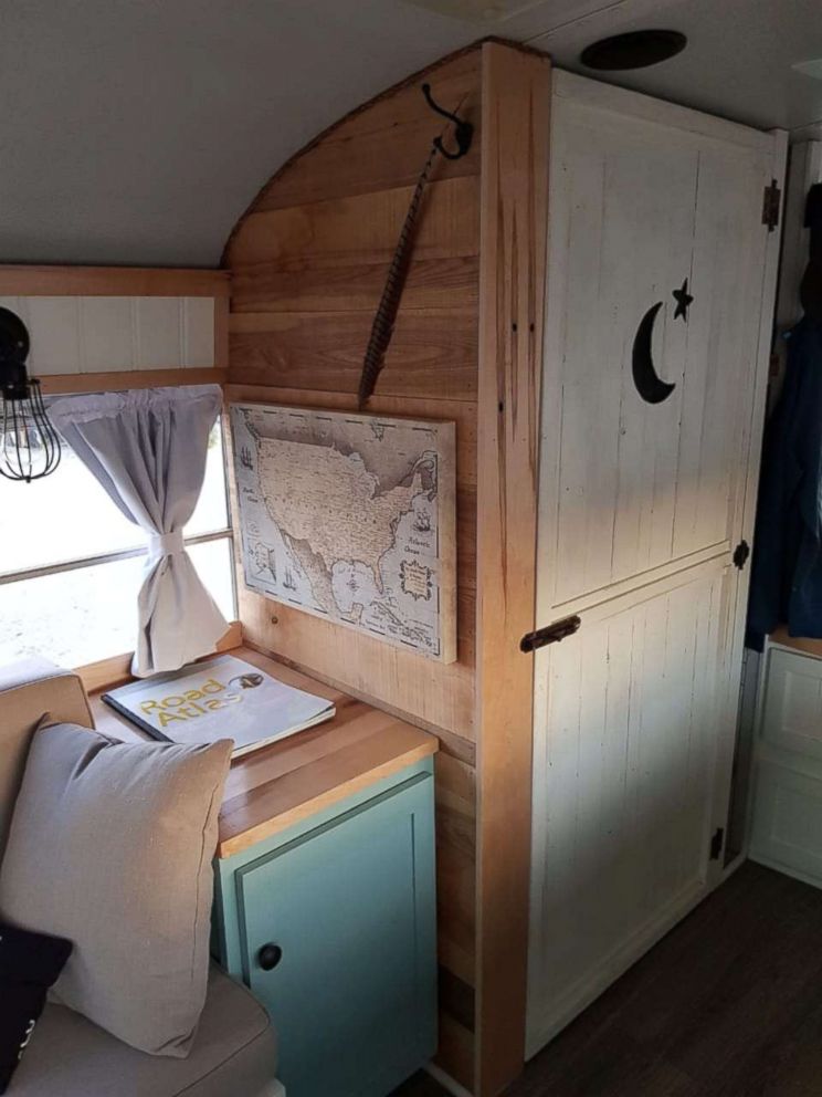 PHOTO: Andrew and Steph MacArthur converted a school bus into a RV.