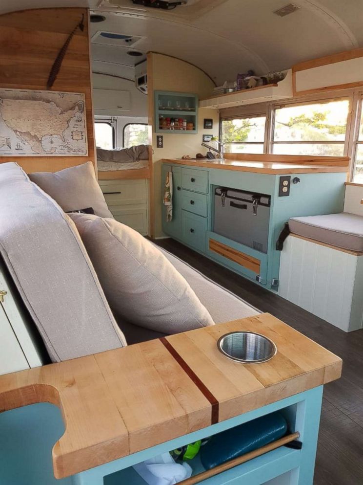 PHOTO: Andrew and Steph MacArthur converted a school bus into a RV.