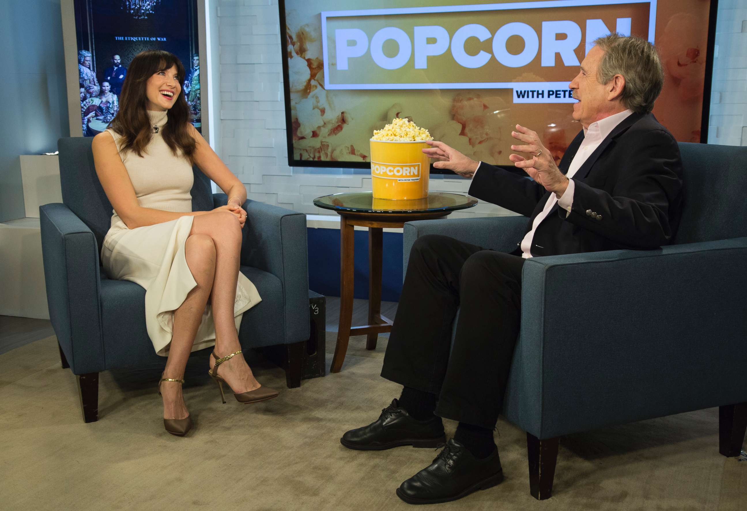 PHOTO: Caitriona Balfe appears on "Popcorn with Peter Travers" at ABC News studios, Sept. 7, 2017, in New York City. 