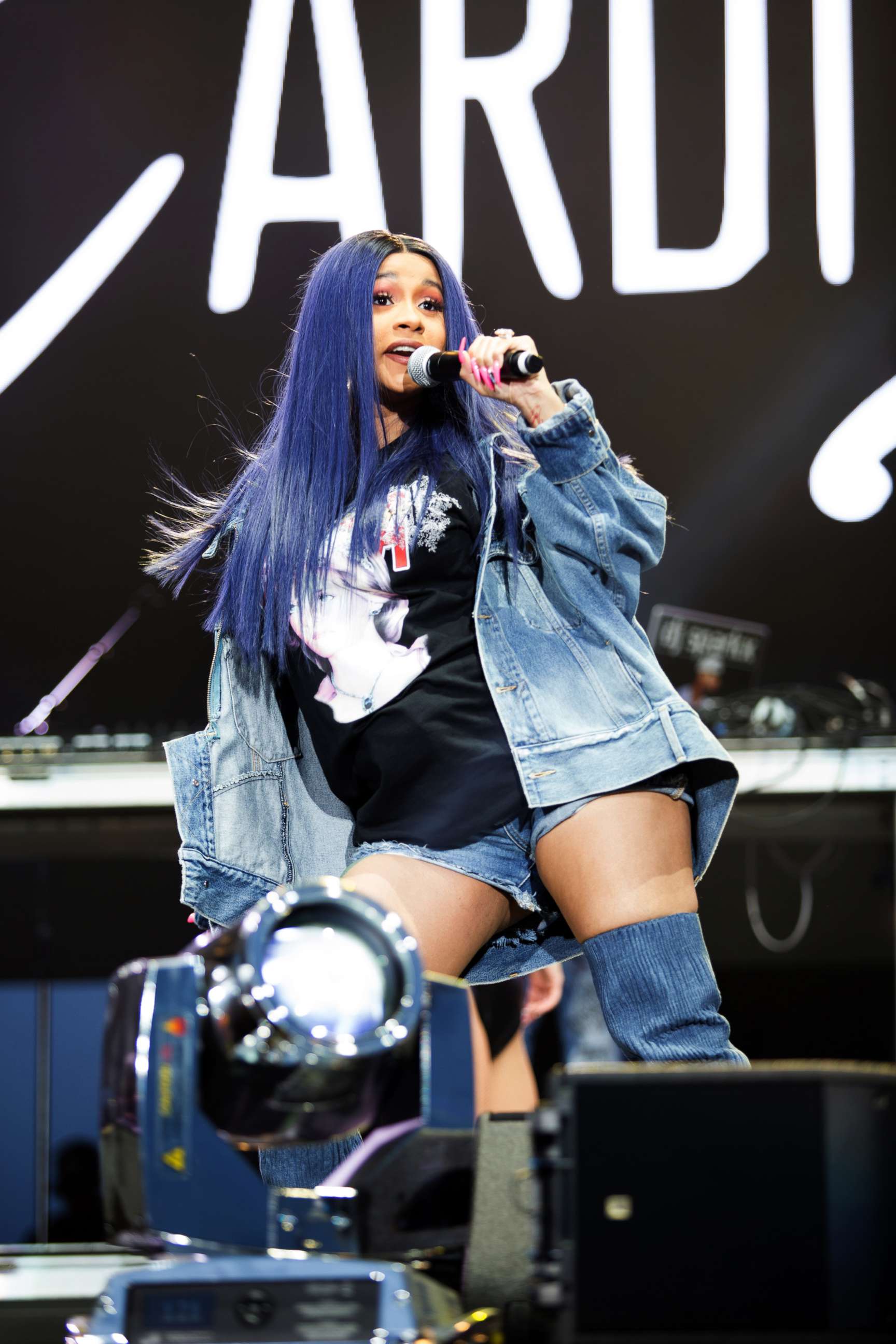 PHOTO: Rapper Cardi B performs onstage for 2018 Broccoli City Festival at RFK Stadium, April 28, 2018 in Washington, D.C.